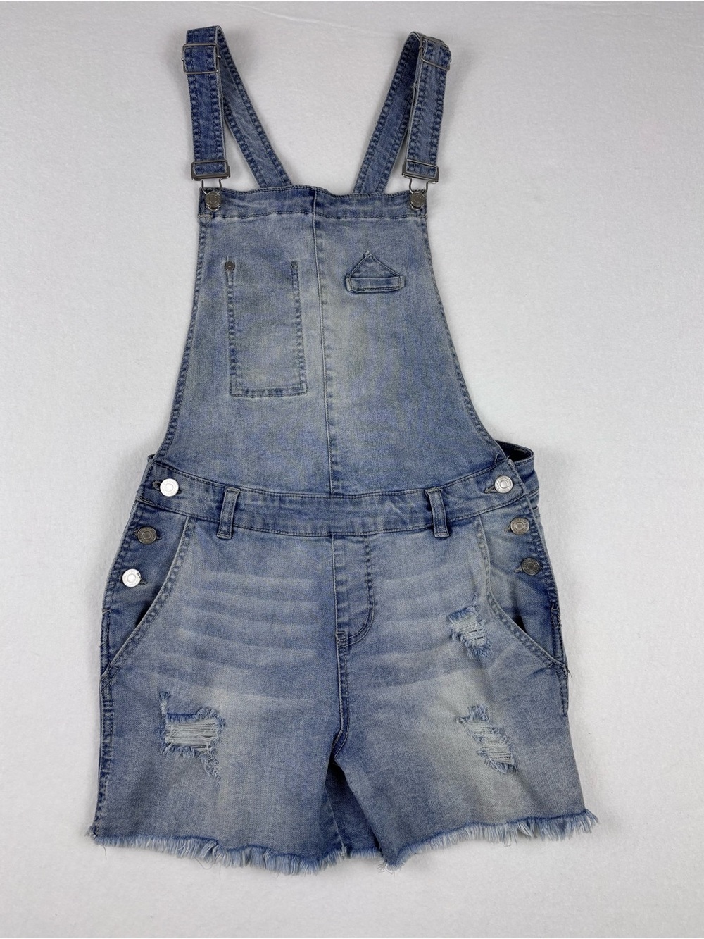 Indigo Rein Women’s Size 9 Y2K Grunge Distressed Denim Short Overalls